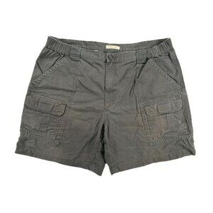 Savane Cargo Shorts Khaki Men's Sz 40 Gray Elastic Waist Pockets
